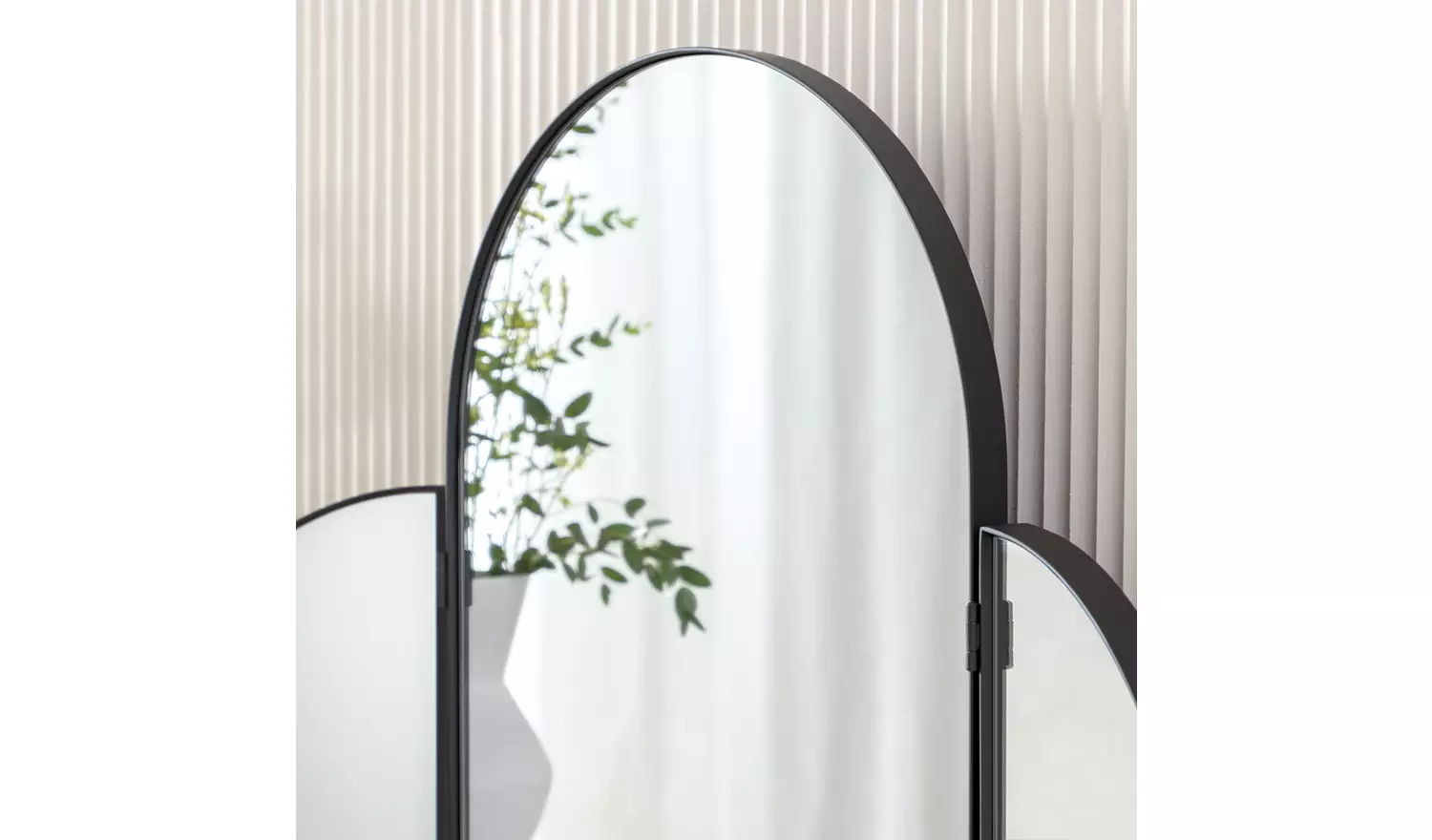 Habitat Black Folding Arch Dressing Table Mirror - 70x50cm