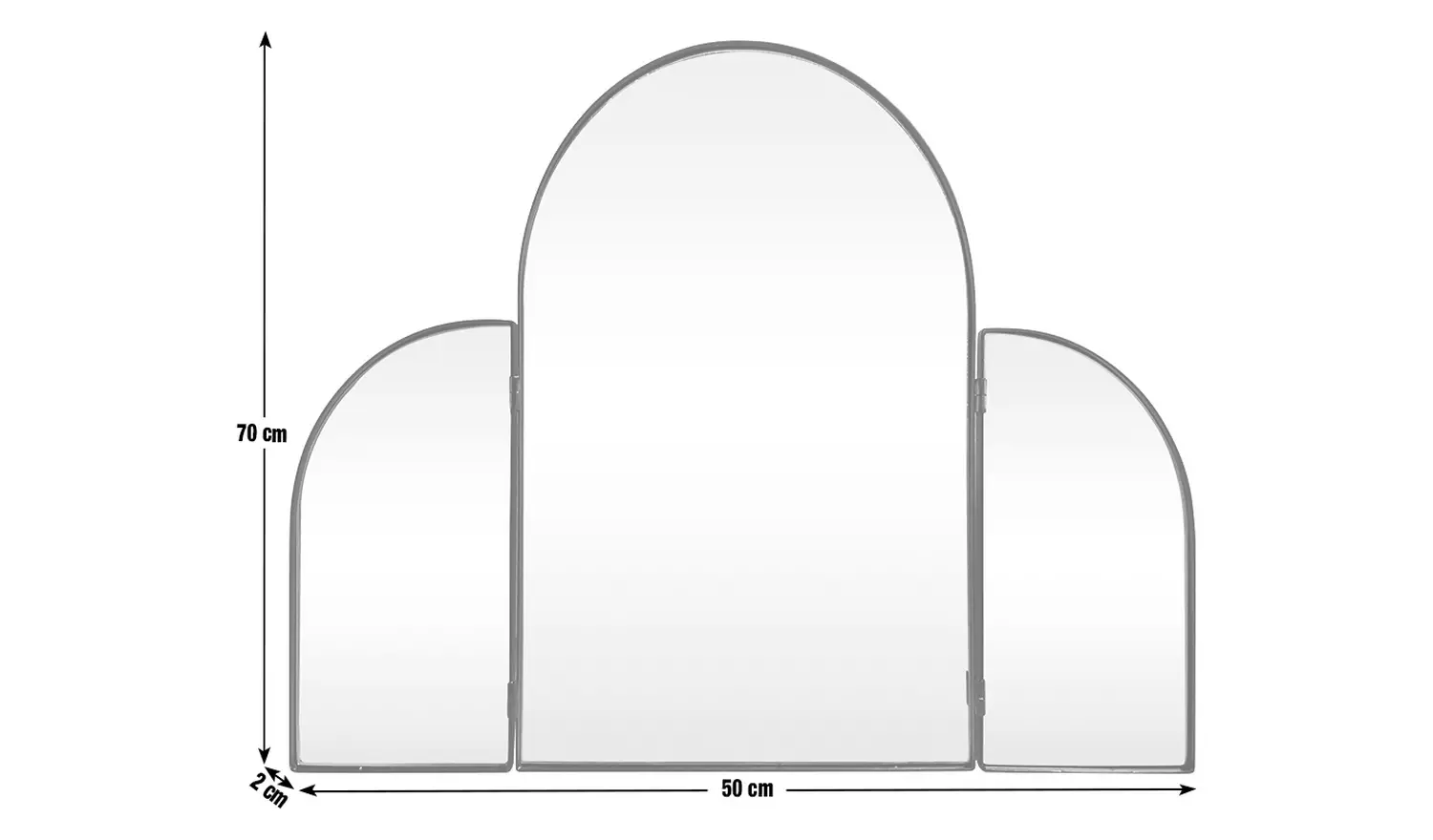 Habitat Black Folding Arch Dressing Table Mirror - 70x50cm