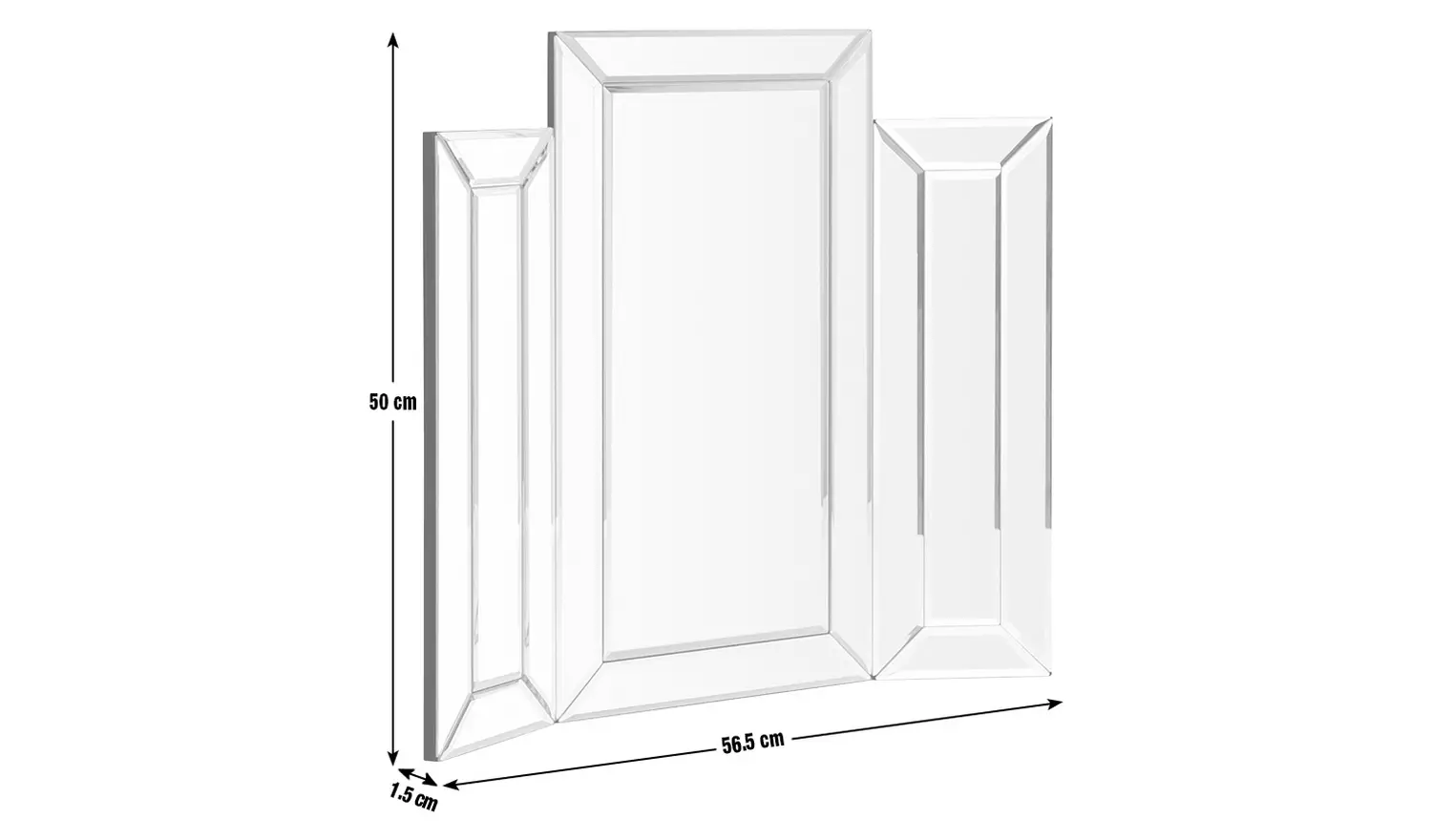 Habitat Black Folding Bevelled Dressing Table Mirror-50x56cm