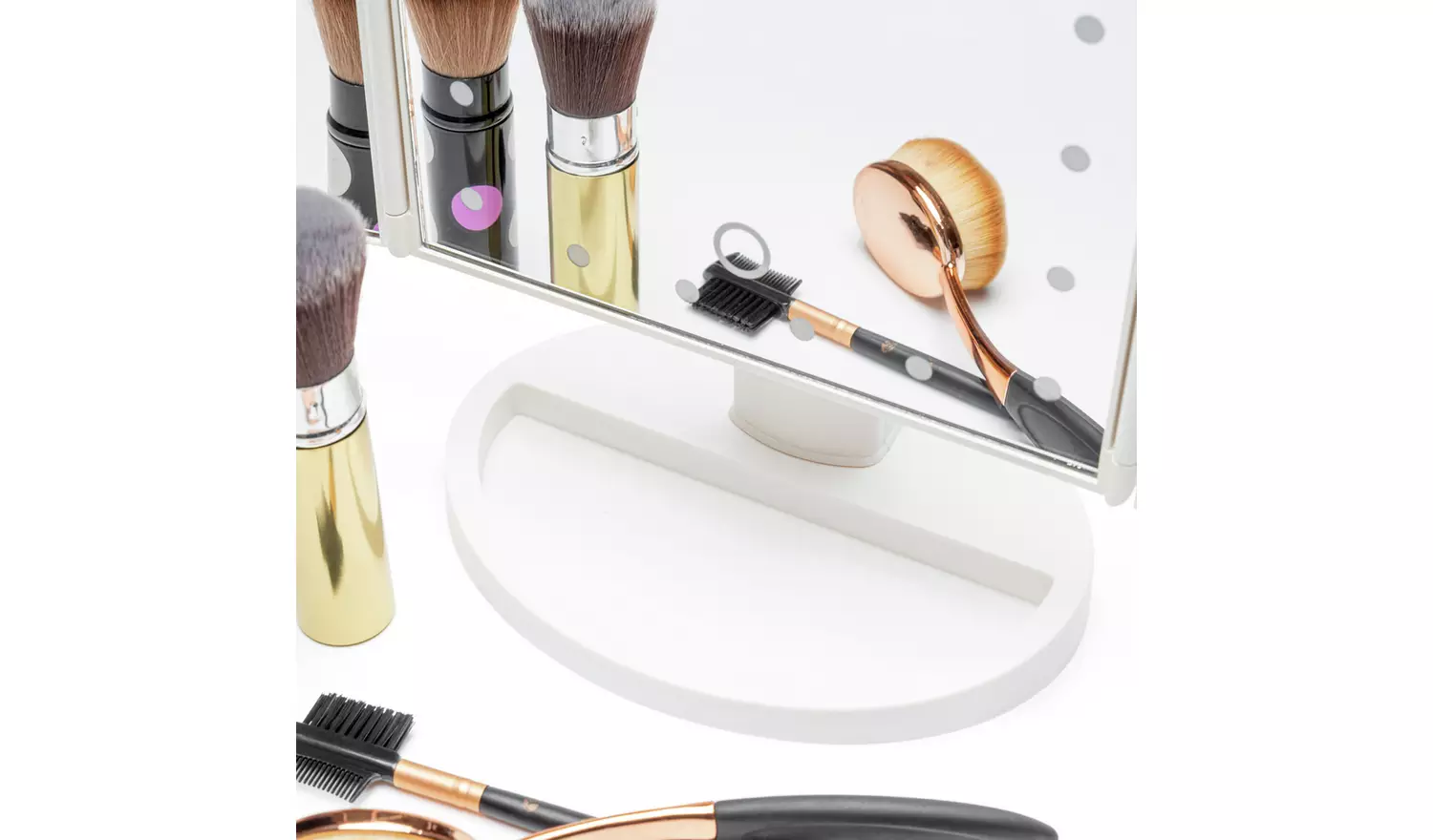 Rio 24 LED Folding Mirror - White