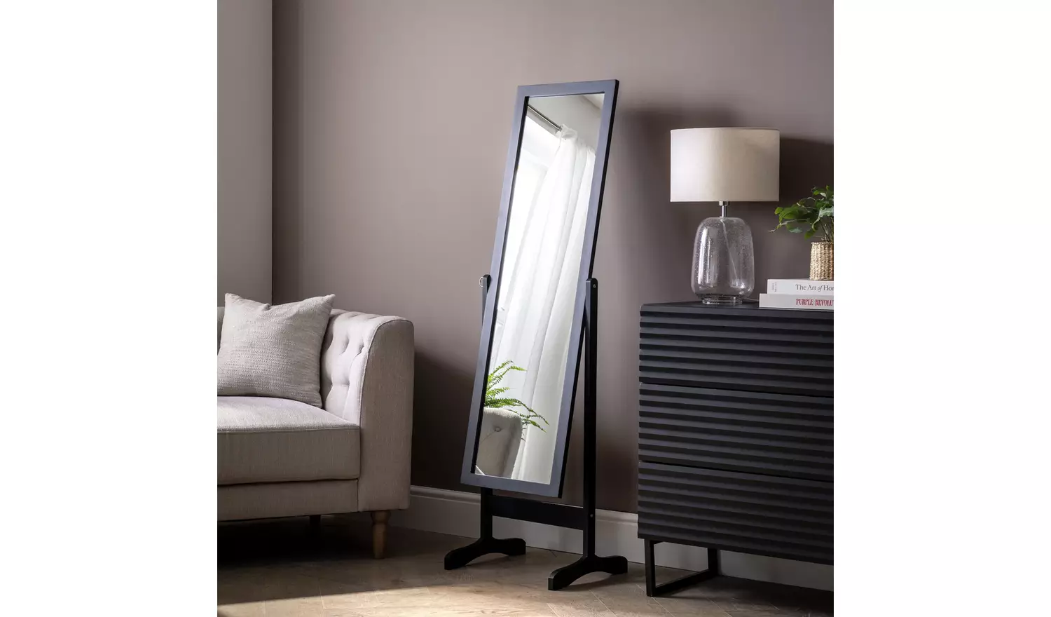 Argos Home Black Free Standing Cheval Mirror - 146x41cm