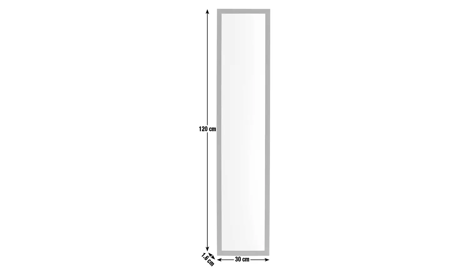 Home Essentials Black Full Length Over the Door Mirror