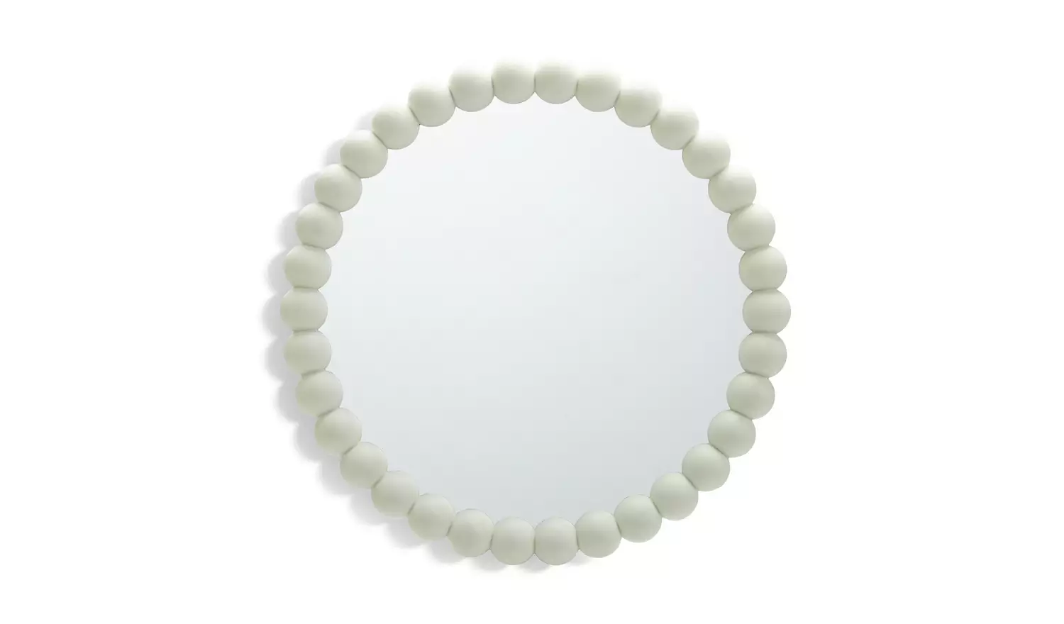 Habitat White Beaded Round Wall Mirror - 50x50cm