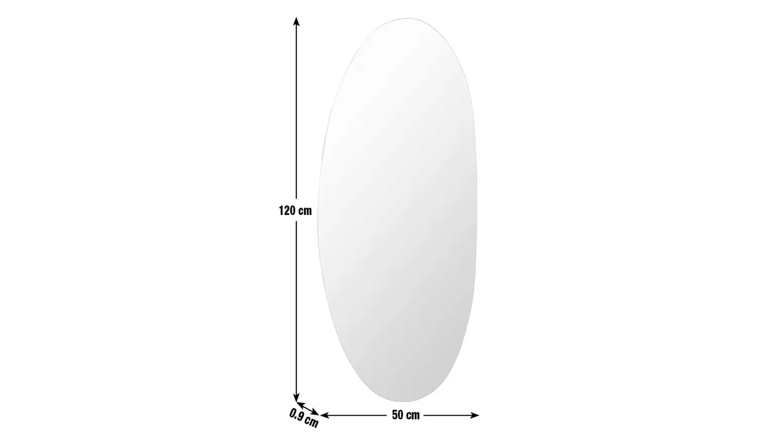 Habitat Black Frameless Irregular Wall Mirror - 120x50cm