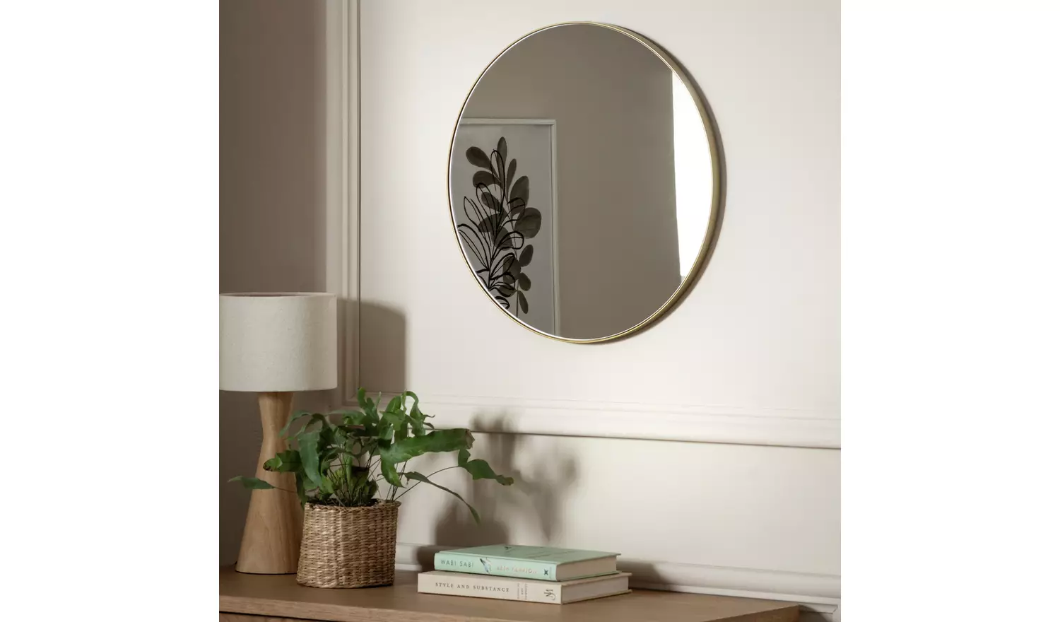 Habitat Gold Finish Round Wall Mirror - 40x40cm