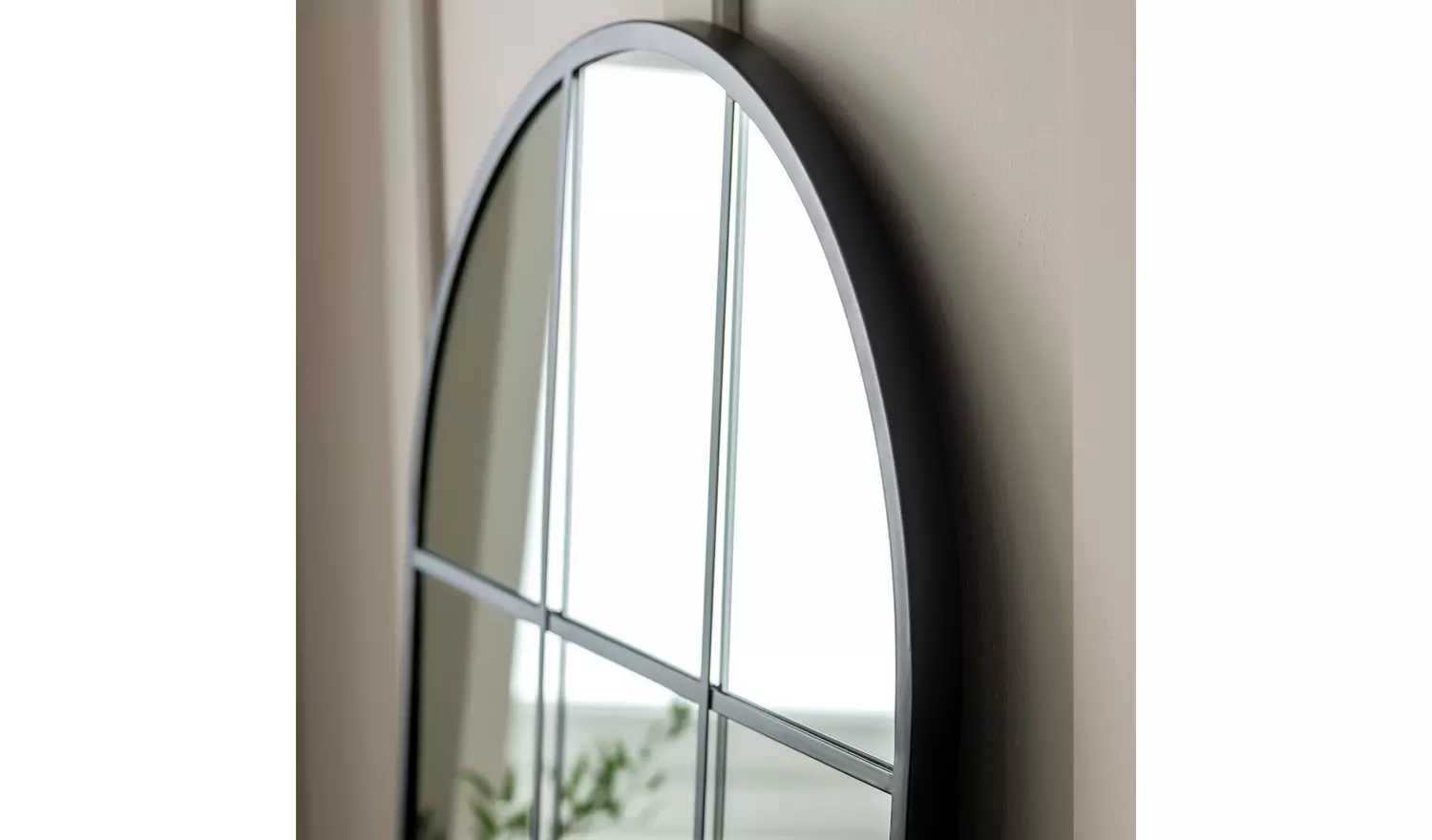 Habitat Black Window Full Length Arch Wall Mirror - 140x65cm