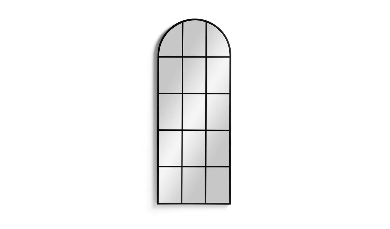 Habitat Black Window Full Length Arch Wall Mirror - 140x65cm