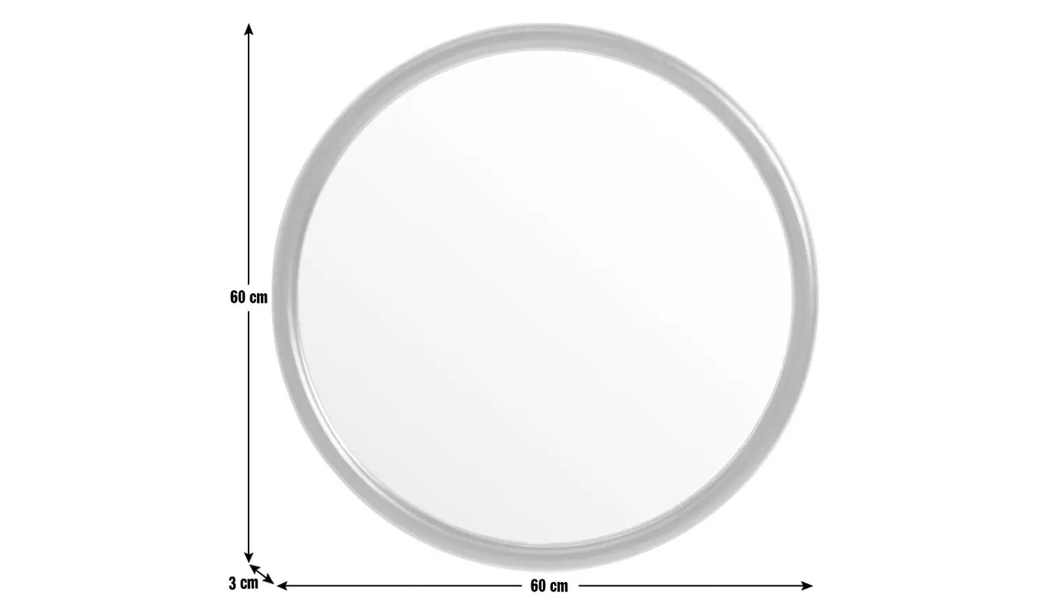 Habitat Black Round Wall Mirror - 60x60cm