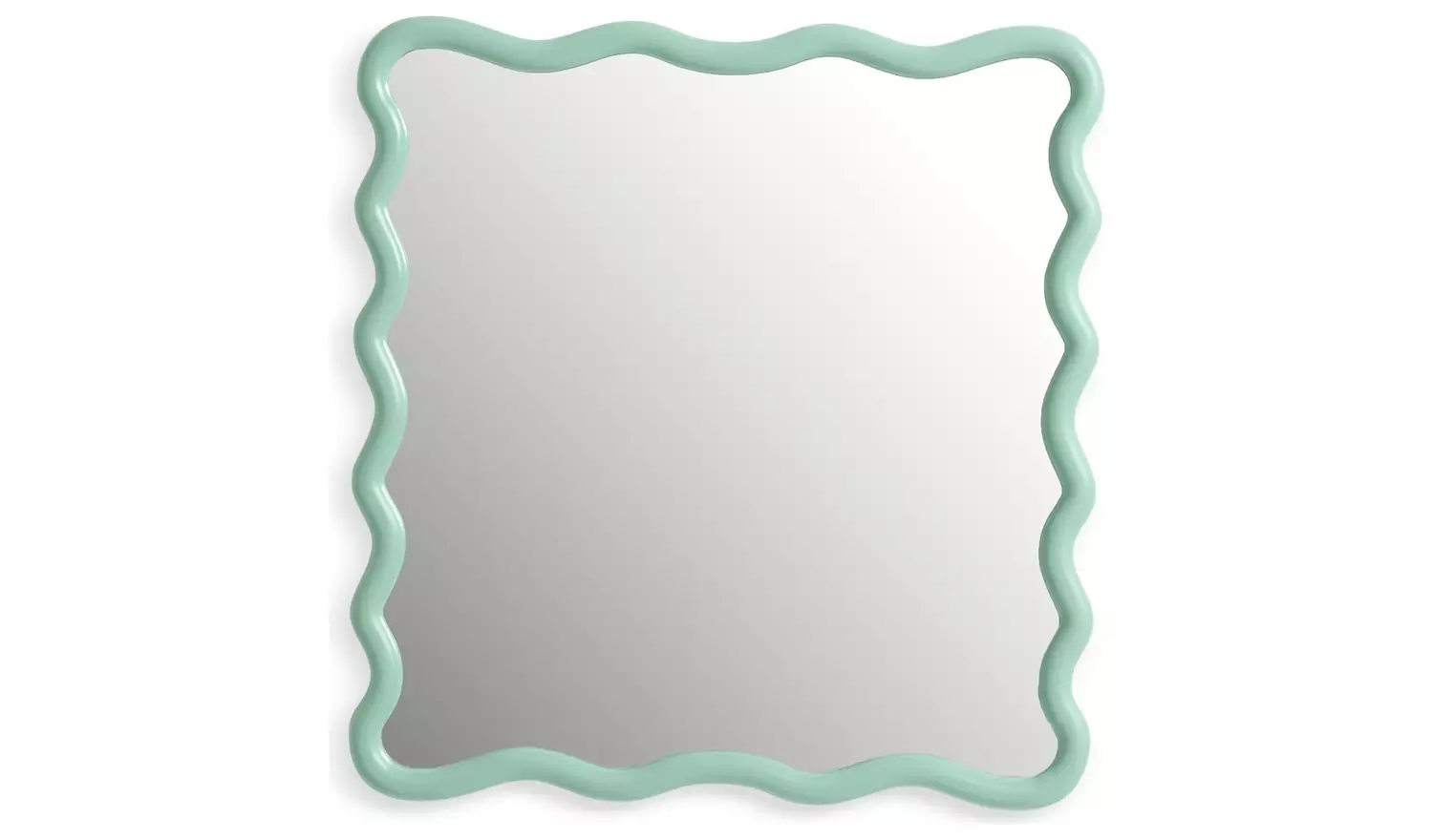 Habitat Green Wavy Wall Mirror - 60x57cm