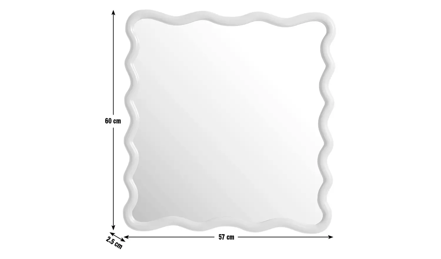 Habitat Green Wavy Wall Mirror - 60x57cm