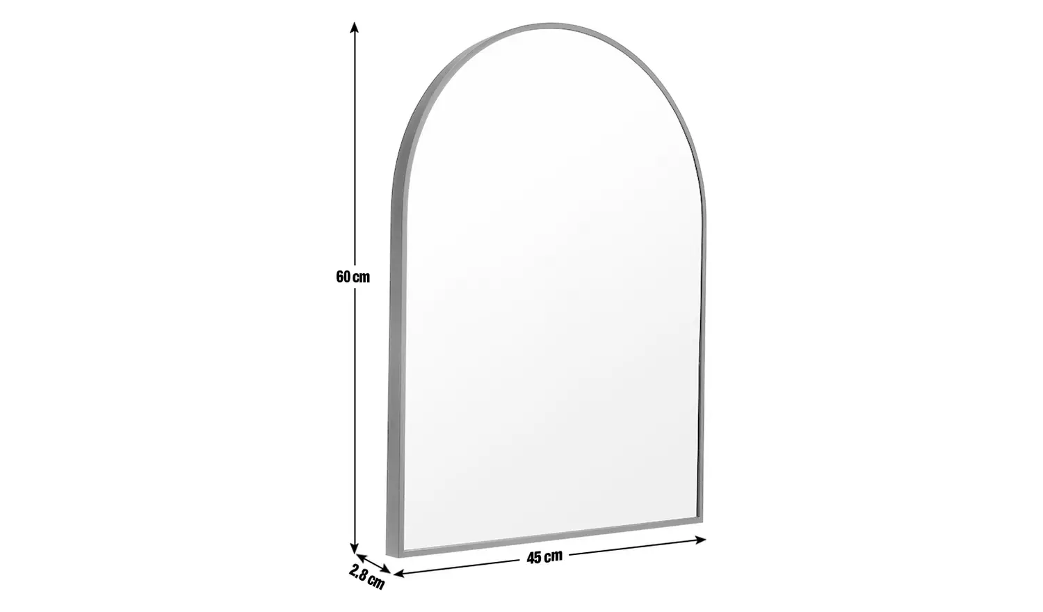 Habitat Black Arch Wall Mirror - 60x45cm