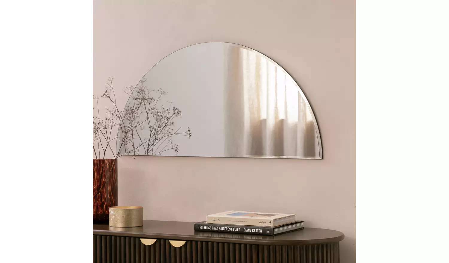 Habitat Frameless Half Circle Wall Mirror - 45x90cm