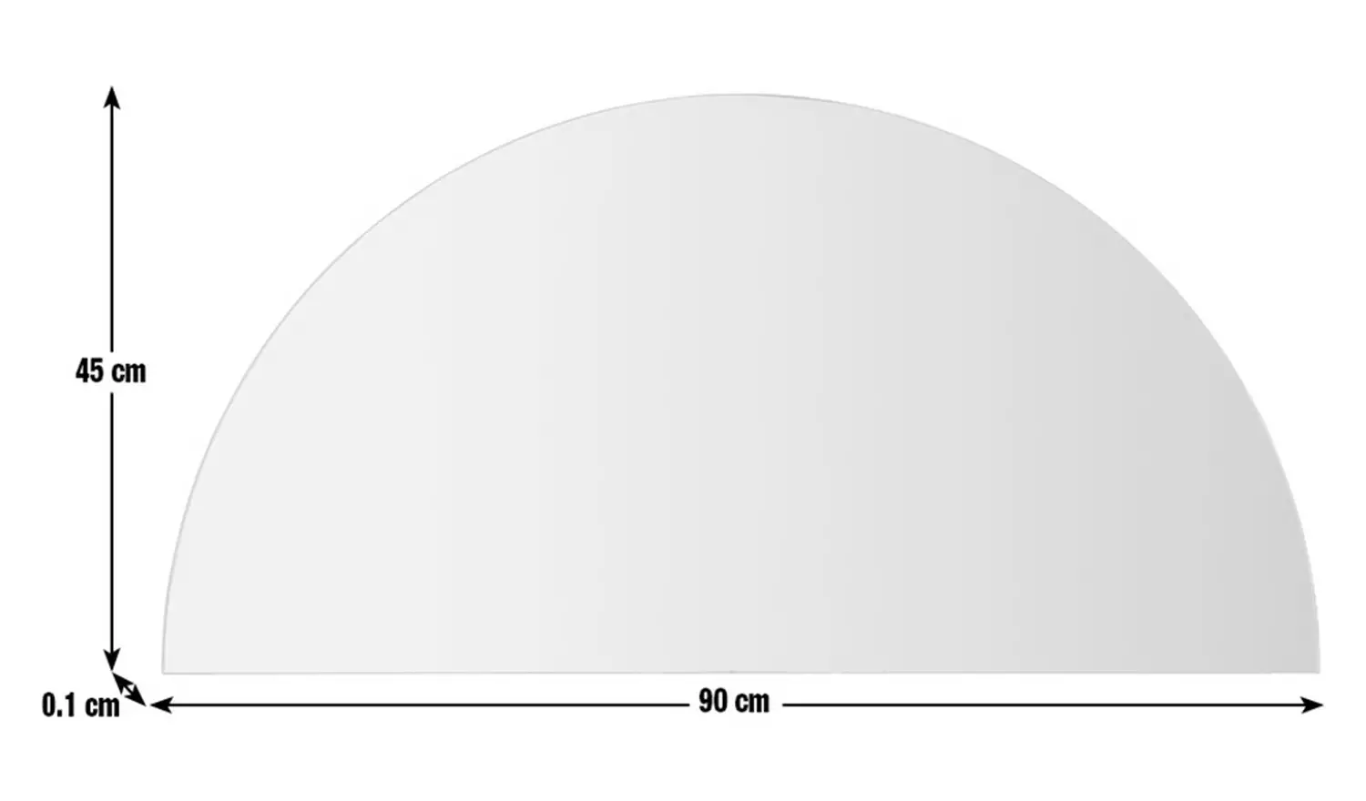 Habitat Frameless Half Circle Wall Mirror - 45x90cm