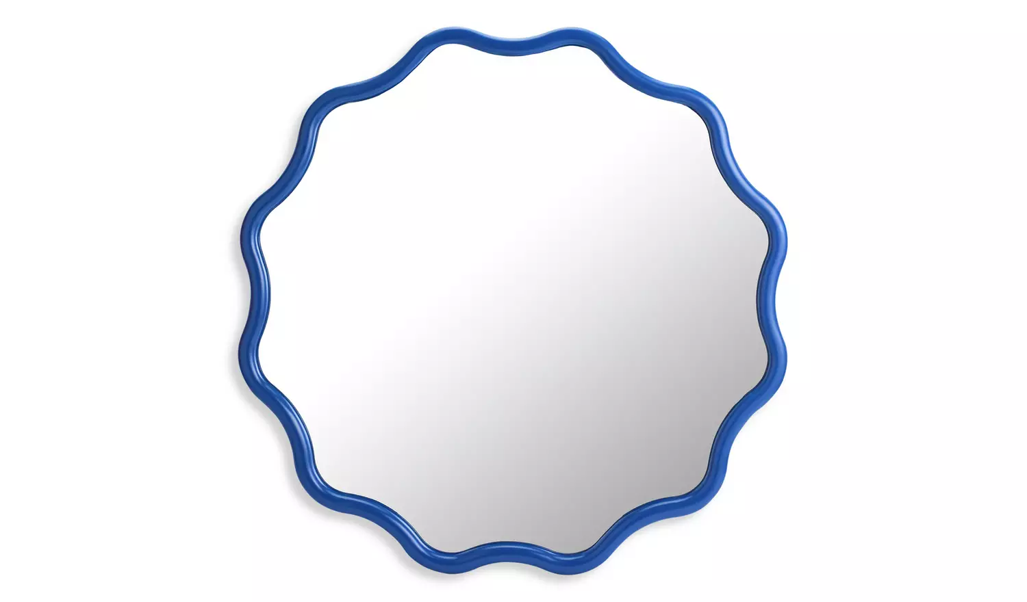 Habitat Blue Wavy Round Wall Mirror - 72x72cm