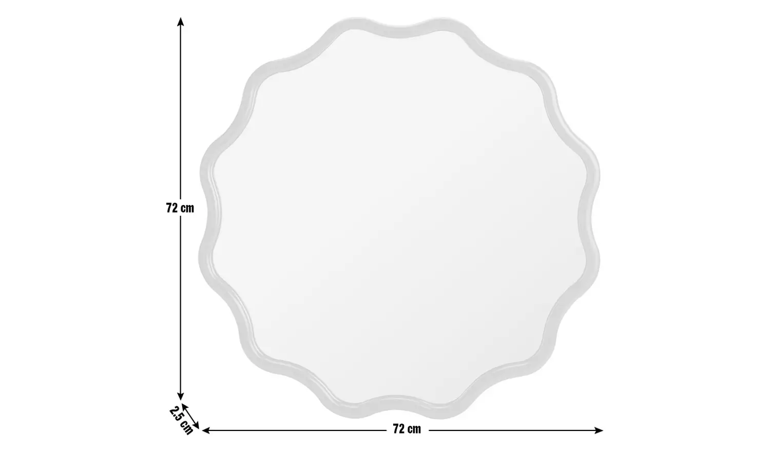 Habitat Blue Wavy Round Wall Mirror - 72x72cm