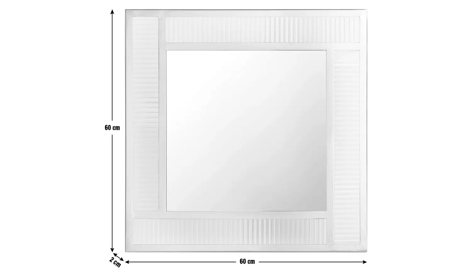 Habitat Glass & Brass Ribbed Square Wall Mirror - 60x60cm