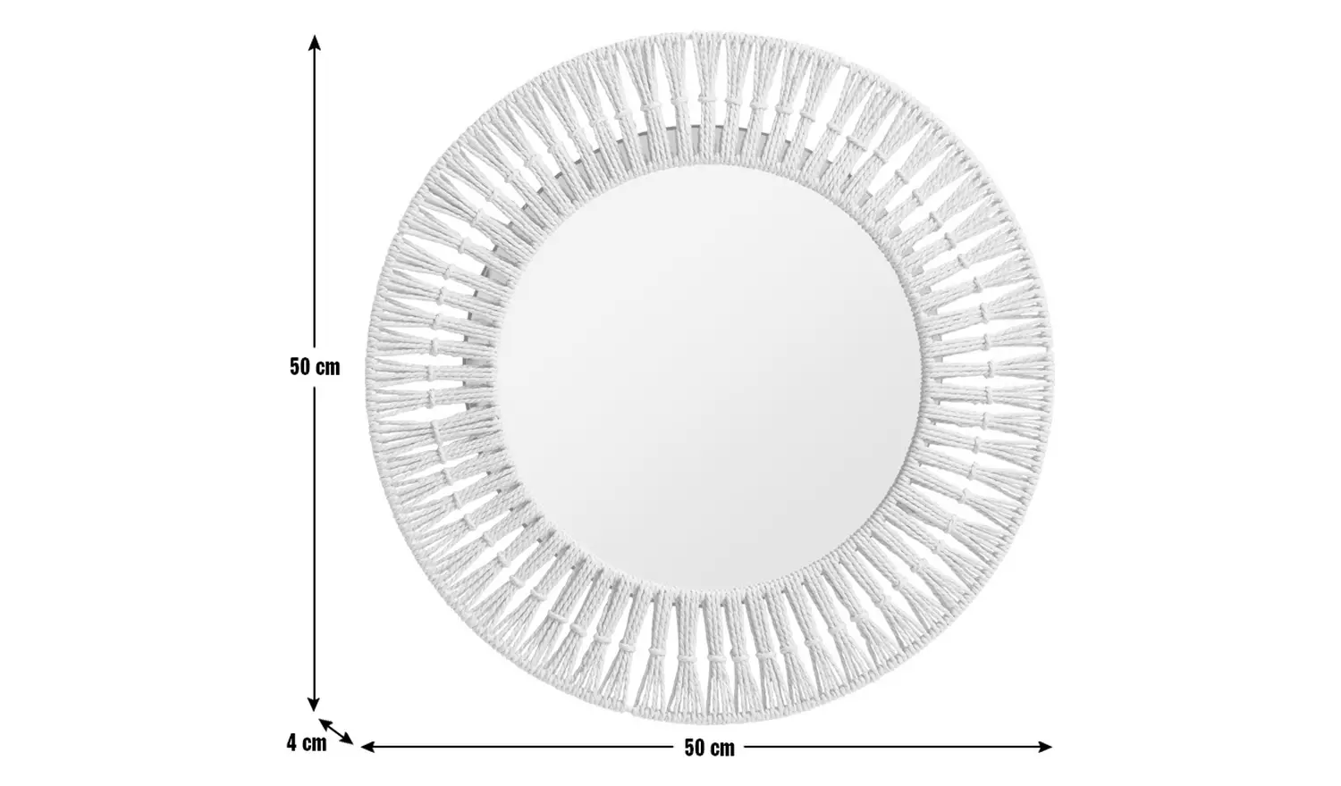 Habitat Rope Round Wall Mirror - 50x50cm
