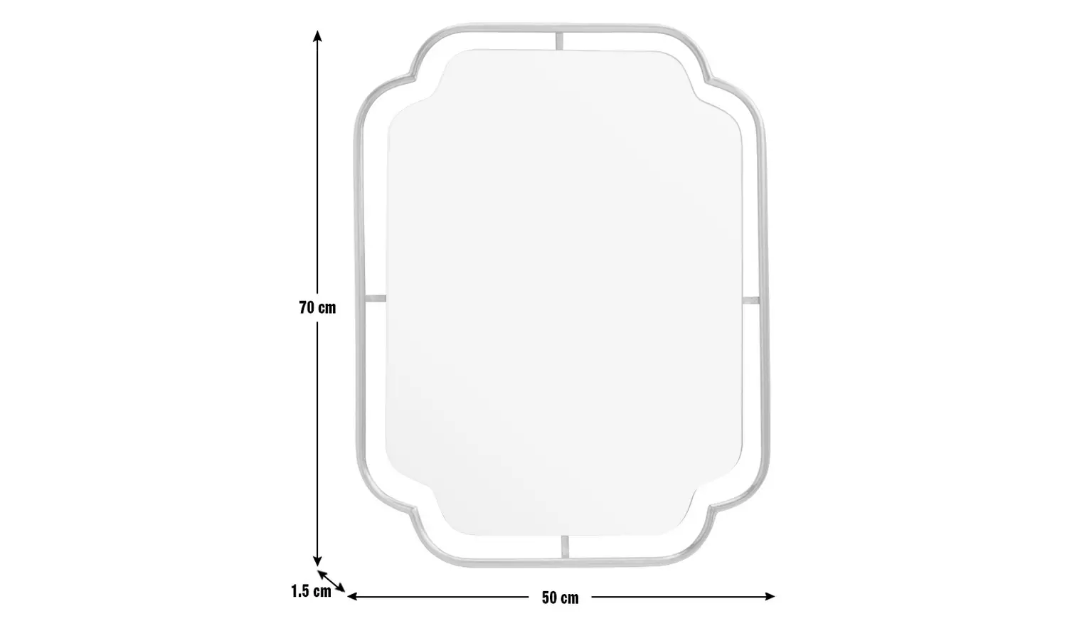 Habitat Gold Art Deco Wavy Wall Mirror - 85x65cm