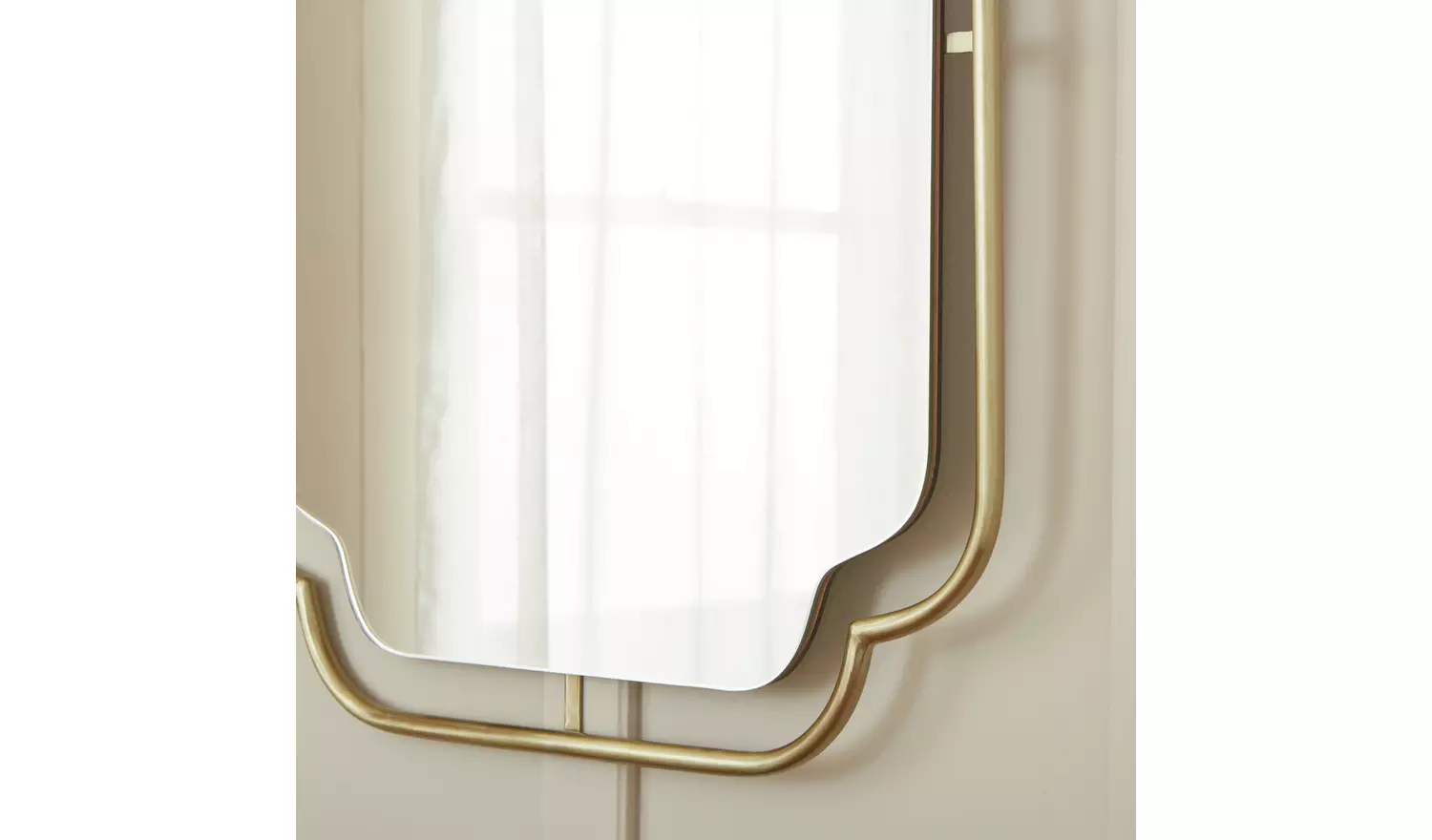 Habitat Gold Art Deco Wavy Wall Mirror - 85x65cm