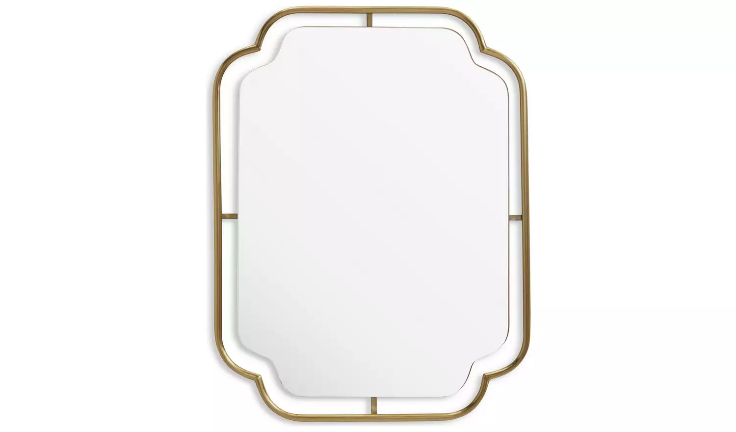 Habitat Gold Art Deco Wavy Wall Mirror - 85x65cm