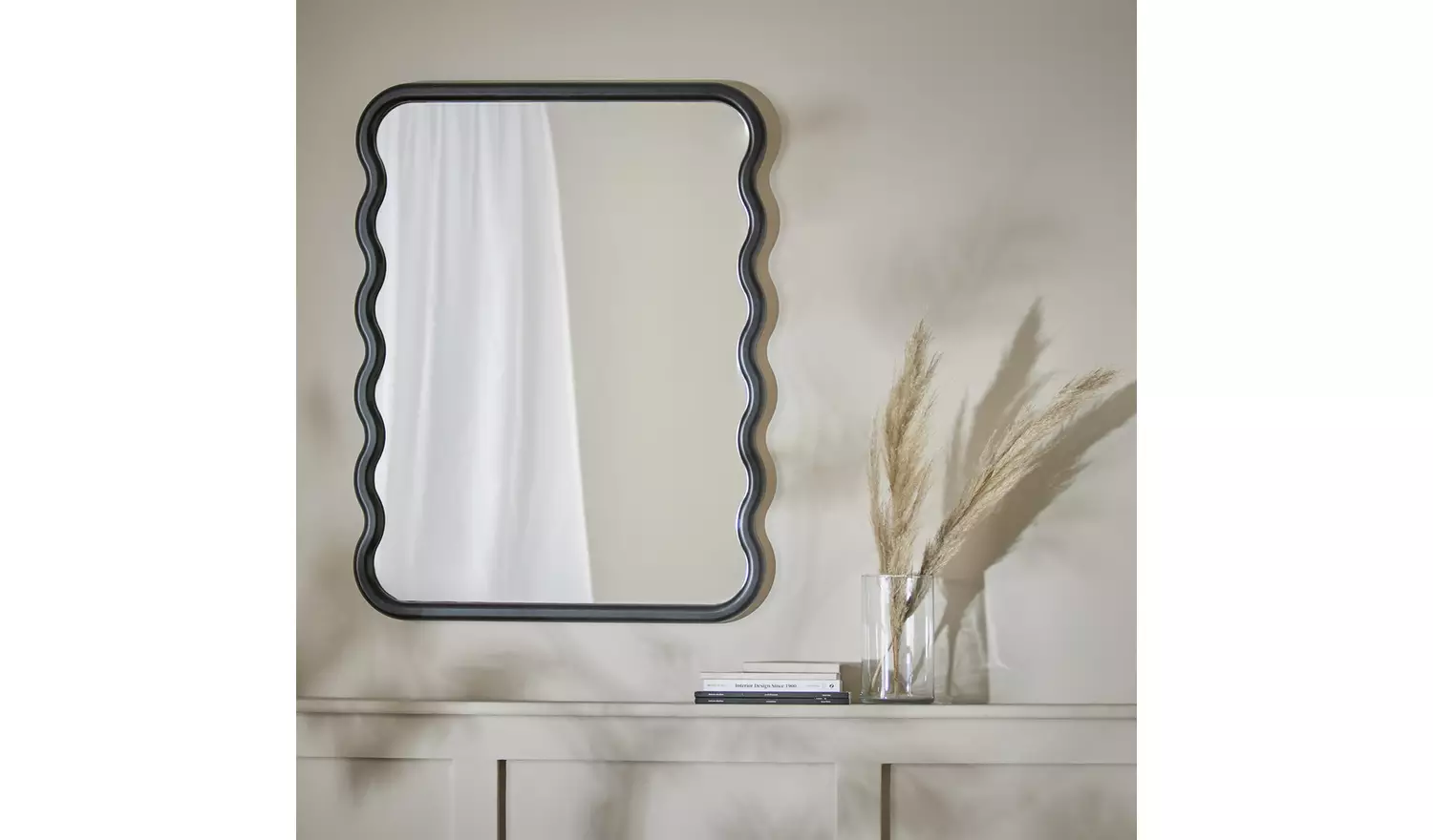Habitat Black Wiggle Wall Mirror - 60x80cm