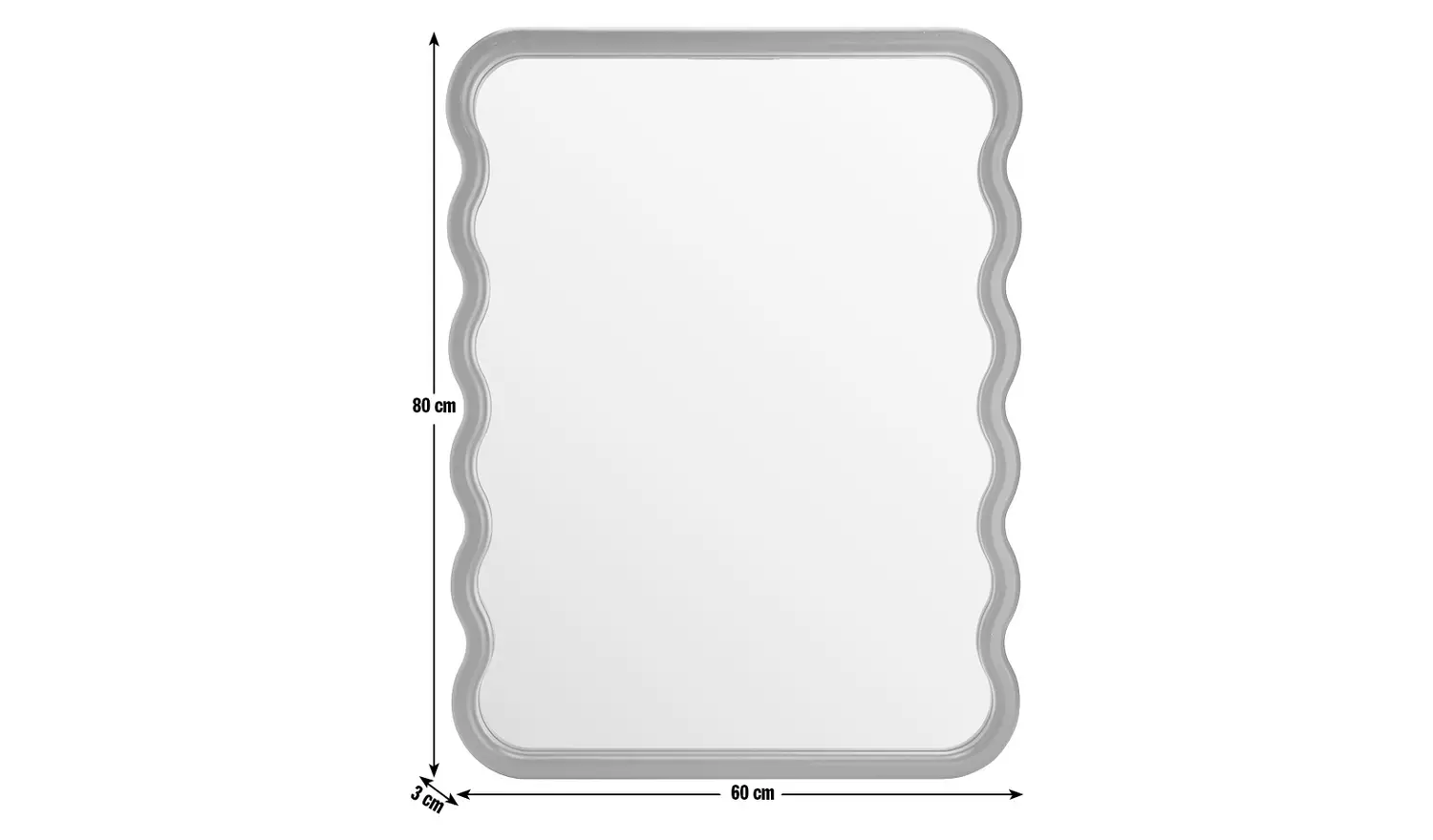 Habitat Black Wiggle Wall Mirror - 60x80cm