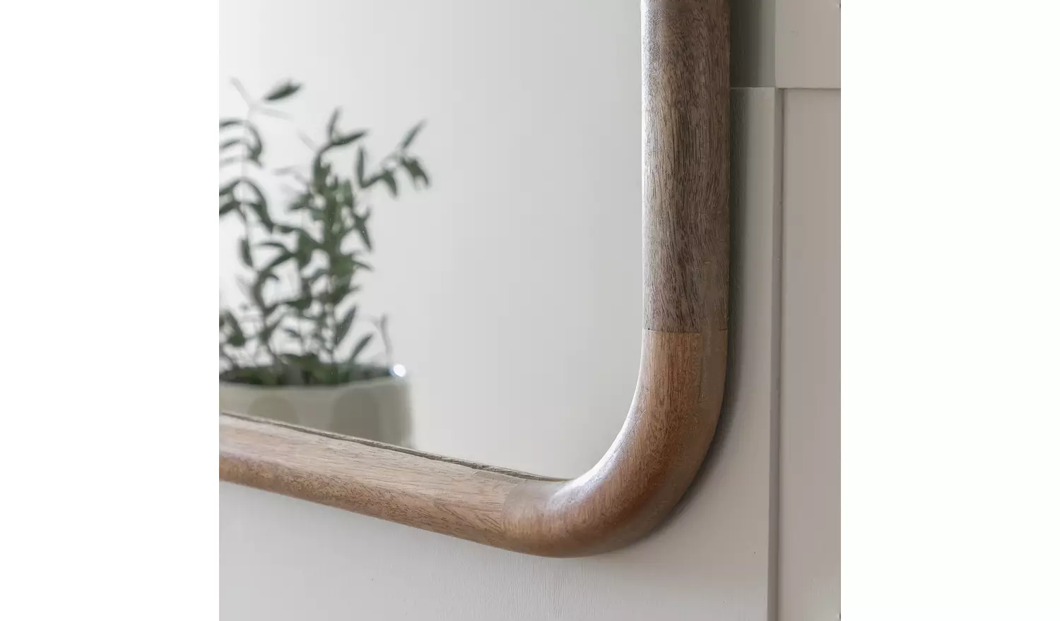 Habitat Brown Chunky Mango Wood Wall Mirror- 50x50cm