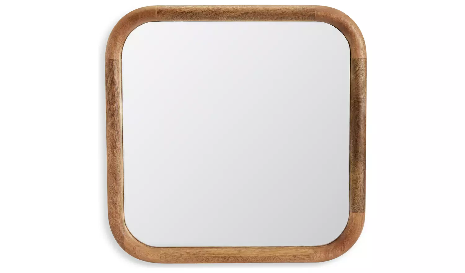 Habitat Brown Chunky Mango Wood Wall Mirror- 50x50cm