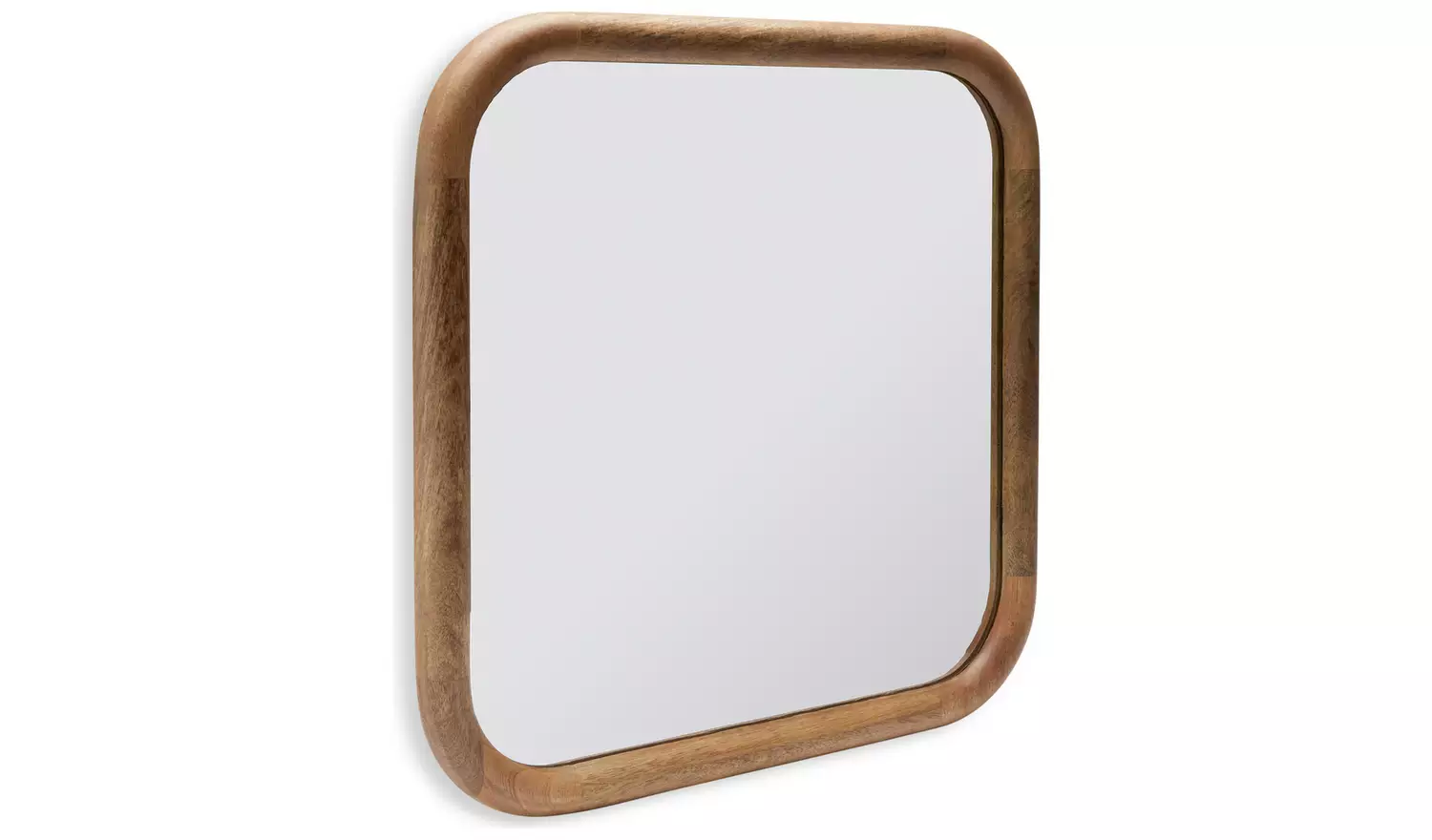 Habitat Brown Chunky Mango Wood Wall Mirror- 50x50cm