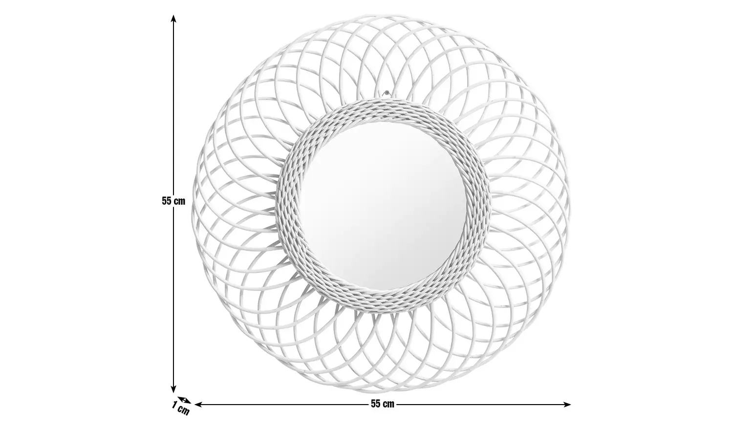 Habitat Rattan Round Wall Mirror - 55x55cm