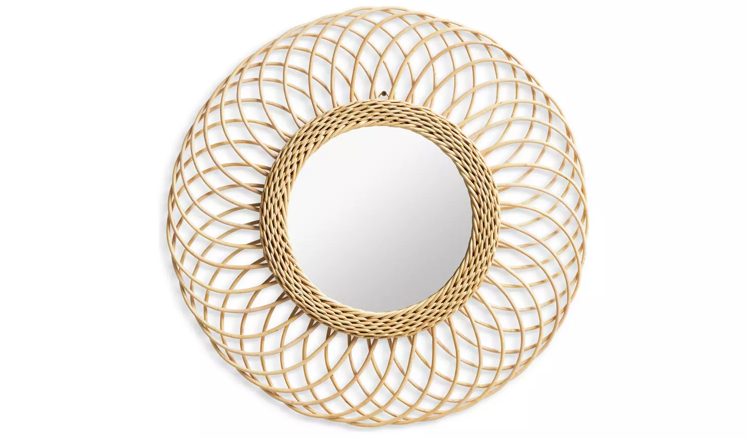 Habitat Rattan Round Wall Mirror - 55x55cm