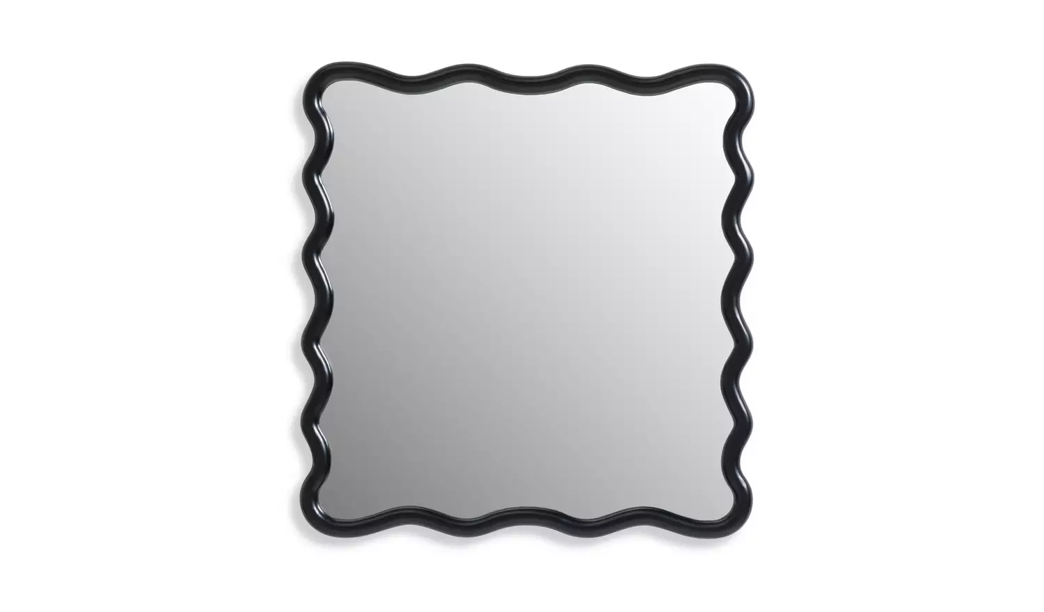 Habitat Black Wavy Wall Mirror - 60x57cm