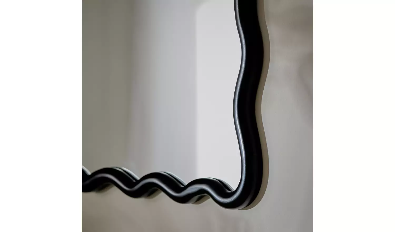 Habitat Black Wavy Wall Mirror - 60x57cm