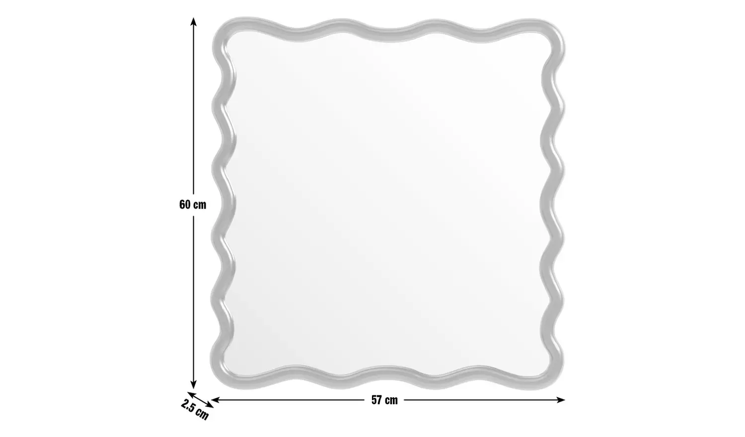 Habitat Black Wavy Wall Mirror - 60x57cm