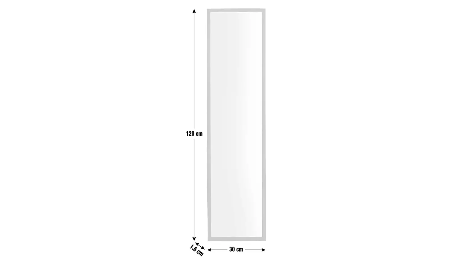 Home Essentials White Full Length Wall Mirror - 120x30cm