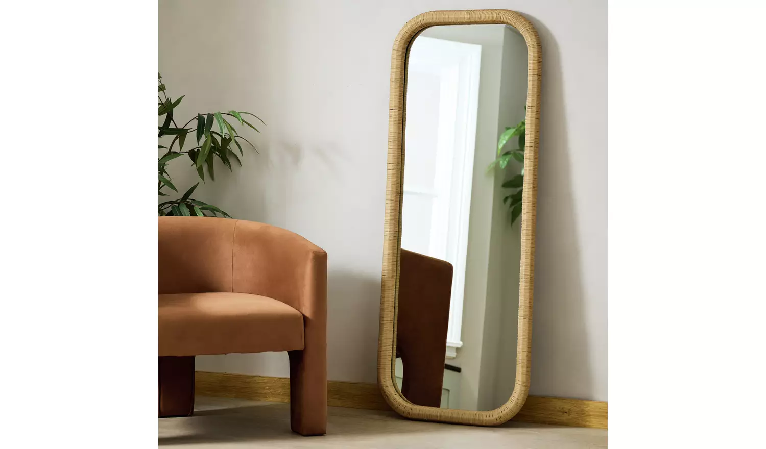 Habitat Rattan Full Length Wall Mirror - 150x60cm