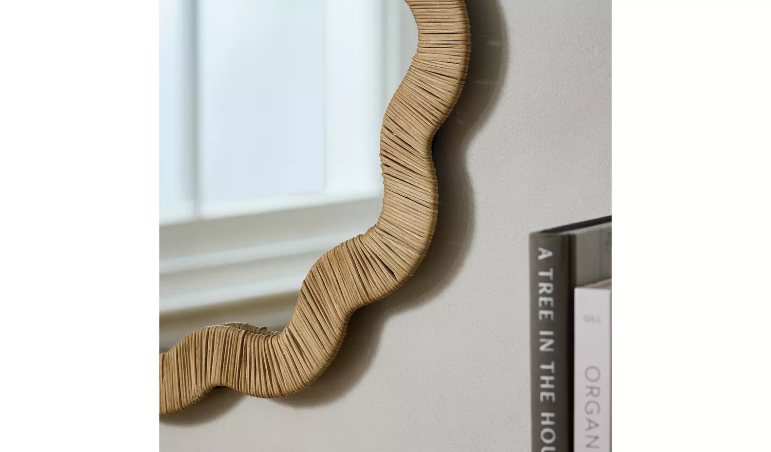 Habitat Rattan Wavy Wall Mirror - 90x60cm