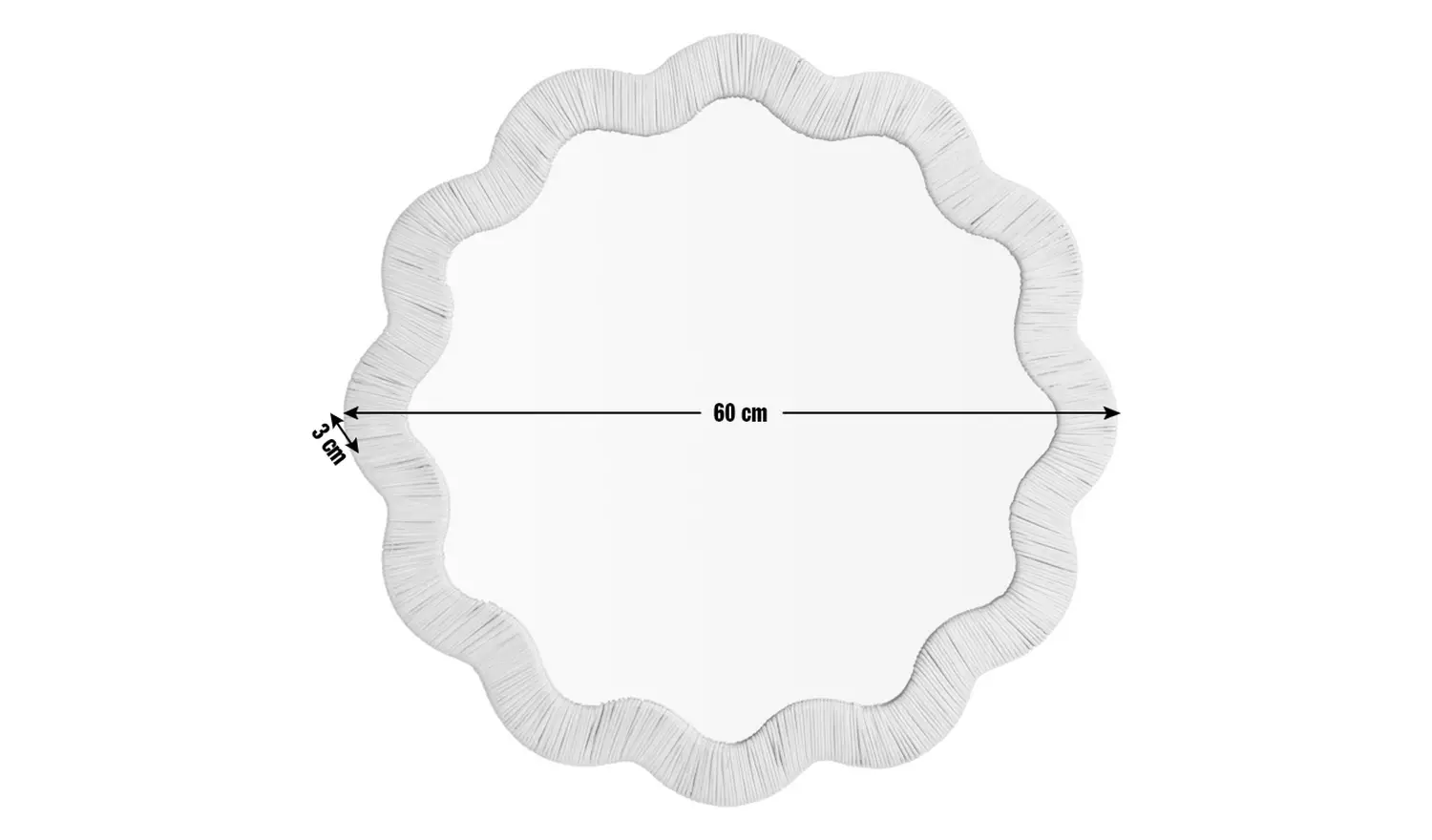 Habitat Rattan Round Wavy Wall Mirror - 60x60cm