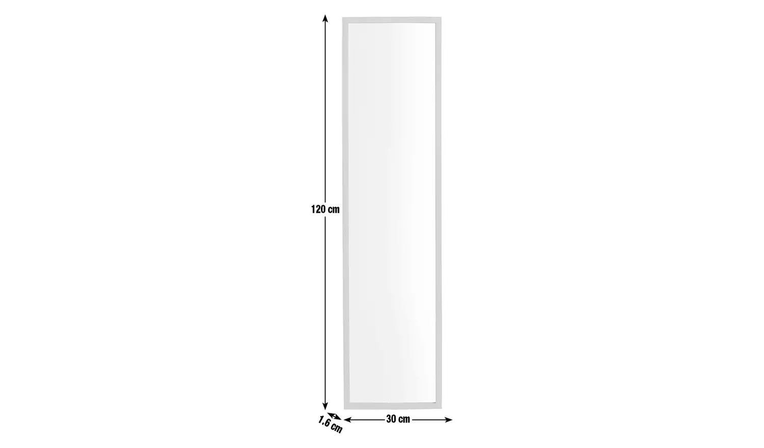 Home Essentials Grey Full Length Wall Mirror - 120x30cm