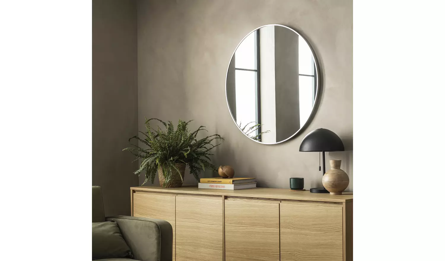 Habitat Silver Round Wall Mirror - 50x50cm