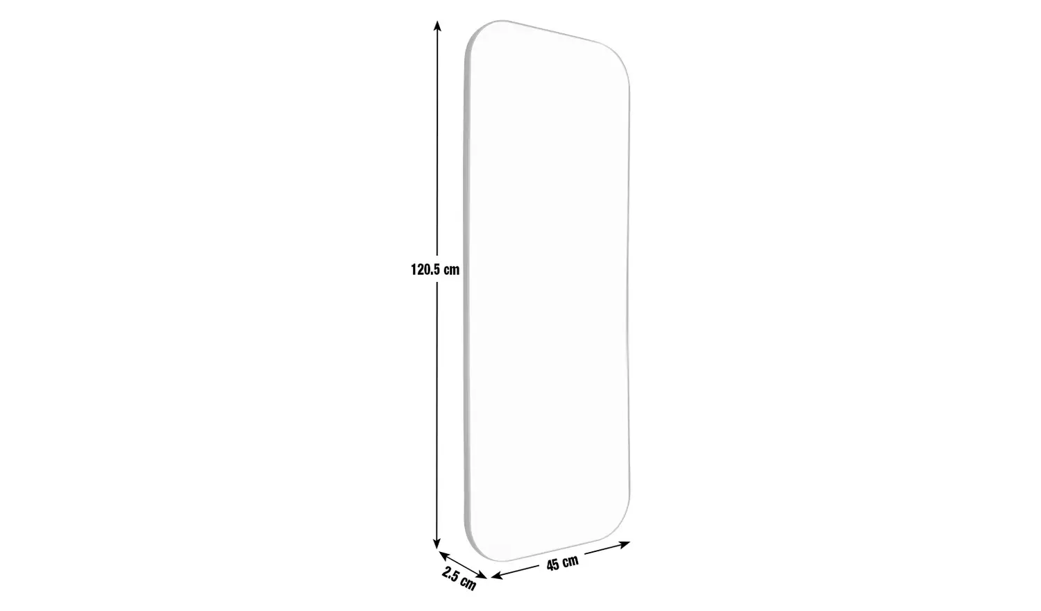 Habitat Black Full Length Wall Mirror - 120x45cm