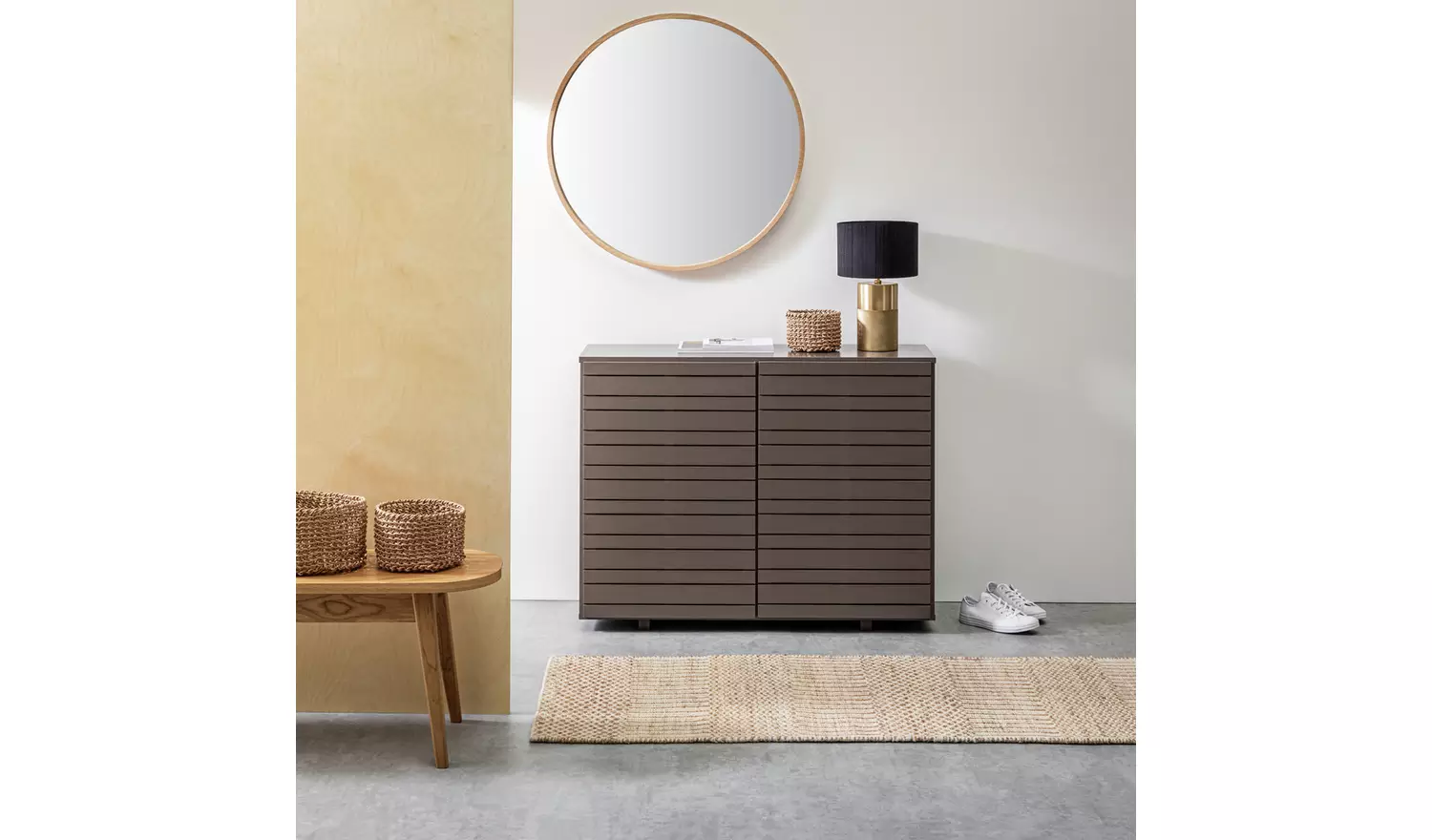 Habitat Maple Veneer Round Wall Mirror - 63x63cm