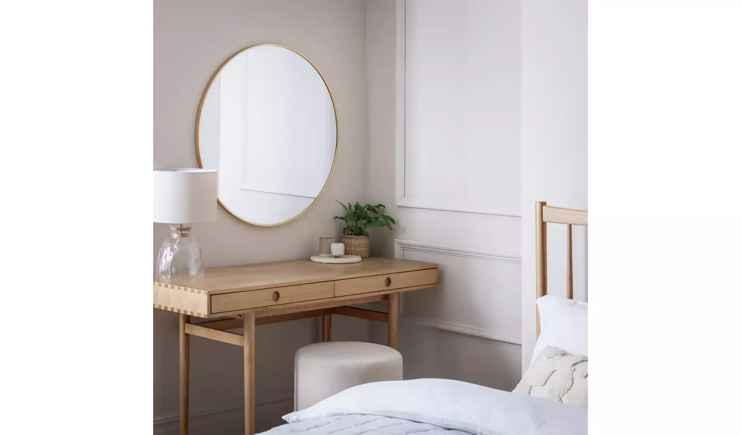 Habitat Gold Effect Round Wall Mirror - 80x80cm