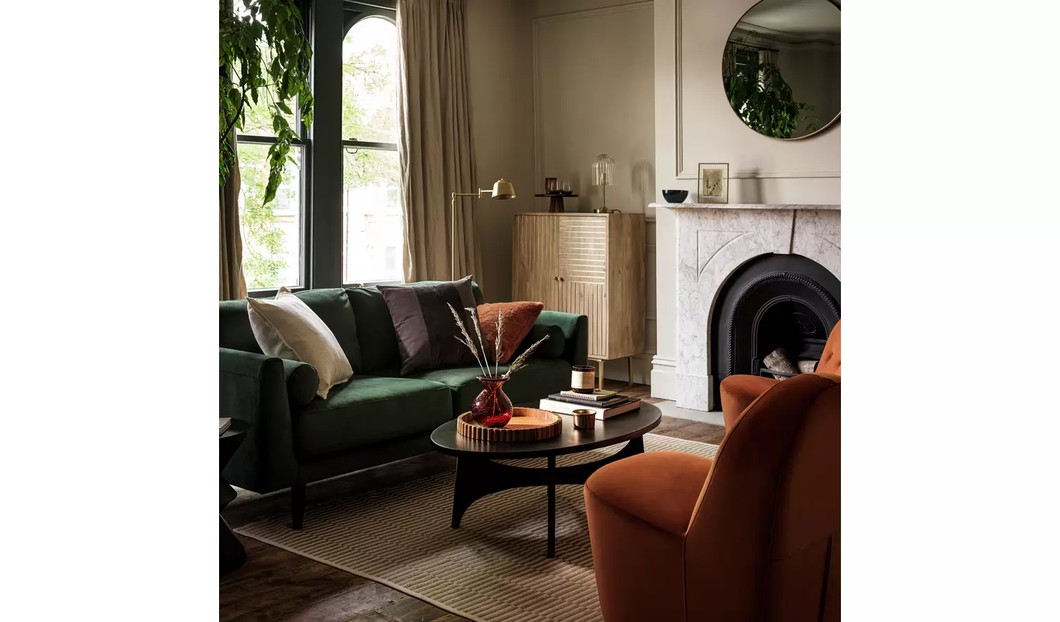 Habitat Gold Effect Round Wall Mirror - 80x80cm