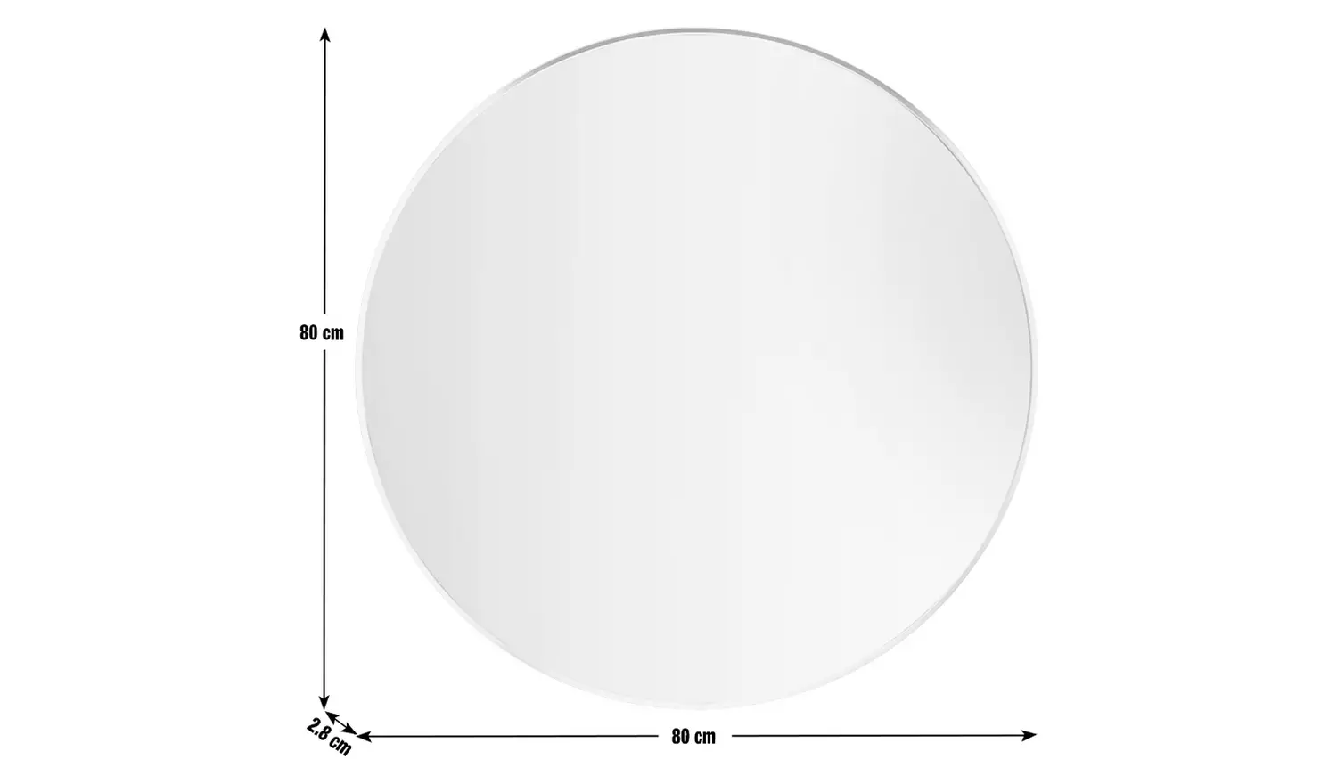 Habitat Silver Round Wall Mirror - 80x80cm
