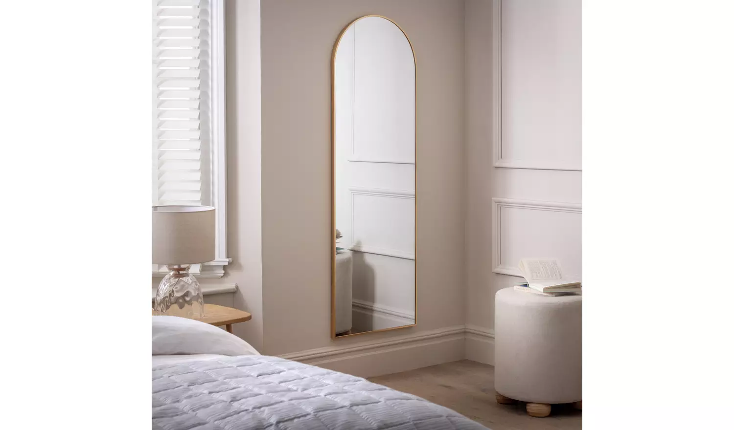 Habitat Gold Effect Full Length Arch Wall Mirror - 150x50cm