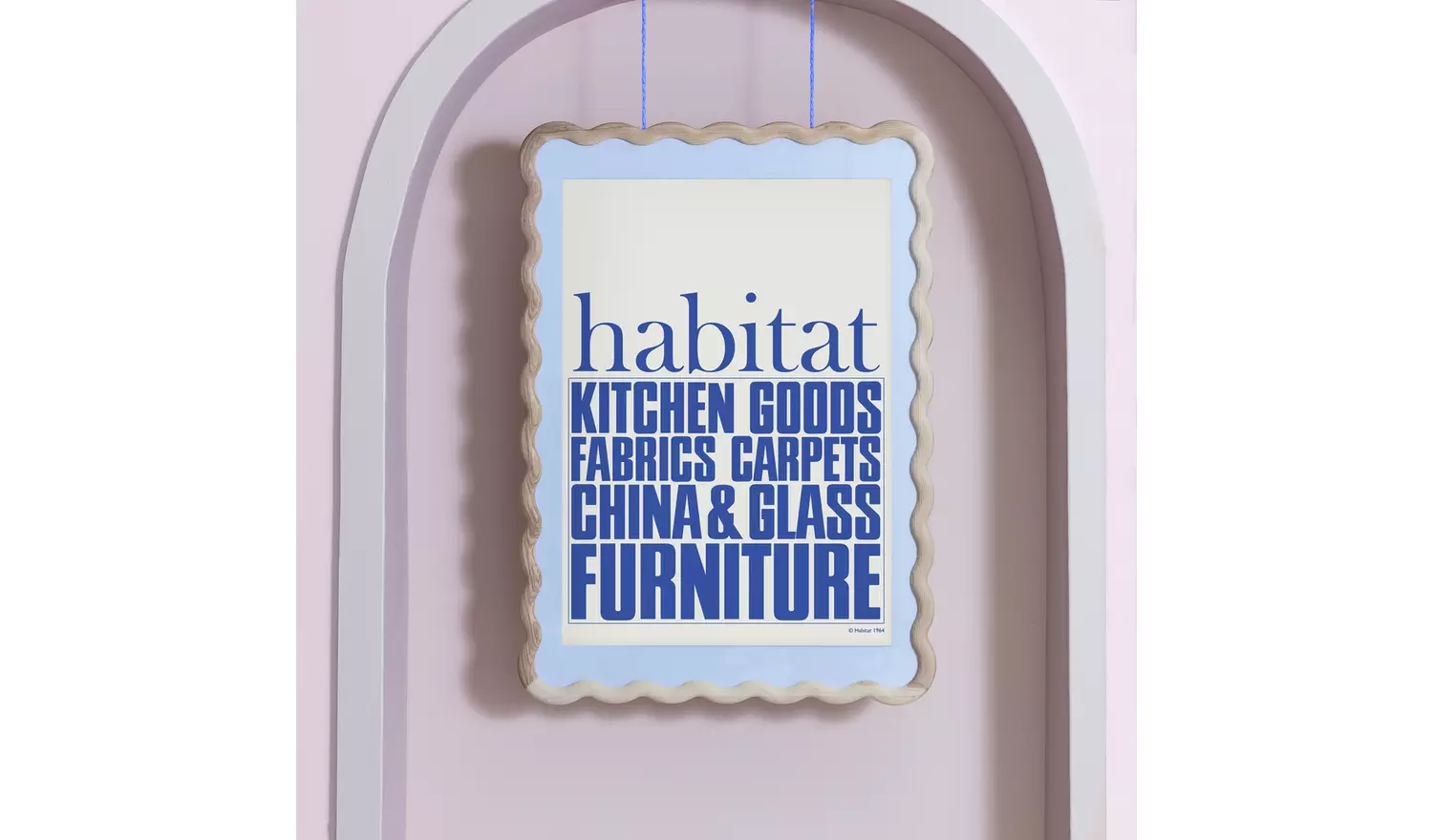 Habitat 60 Wavy Wooden Picture Frame - Natural - A3