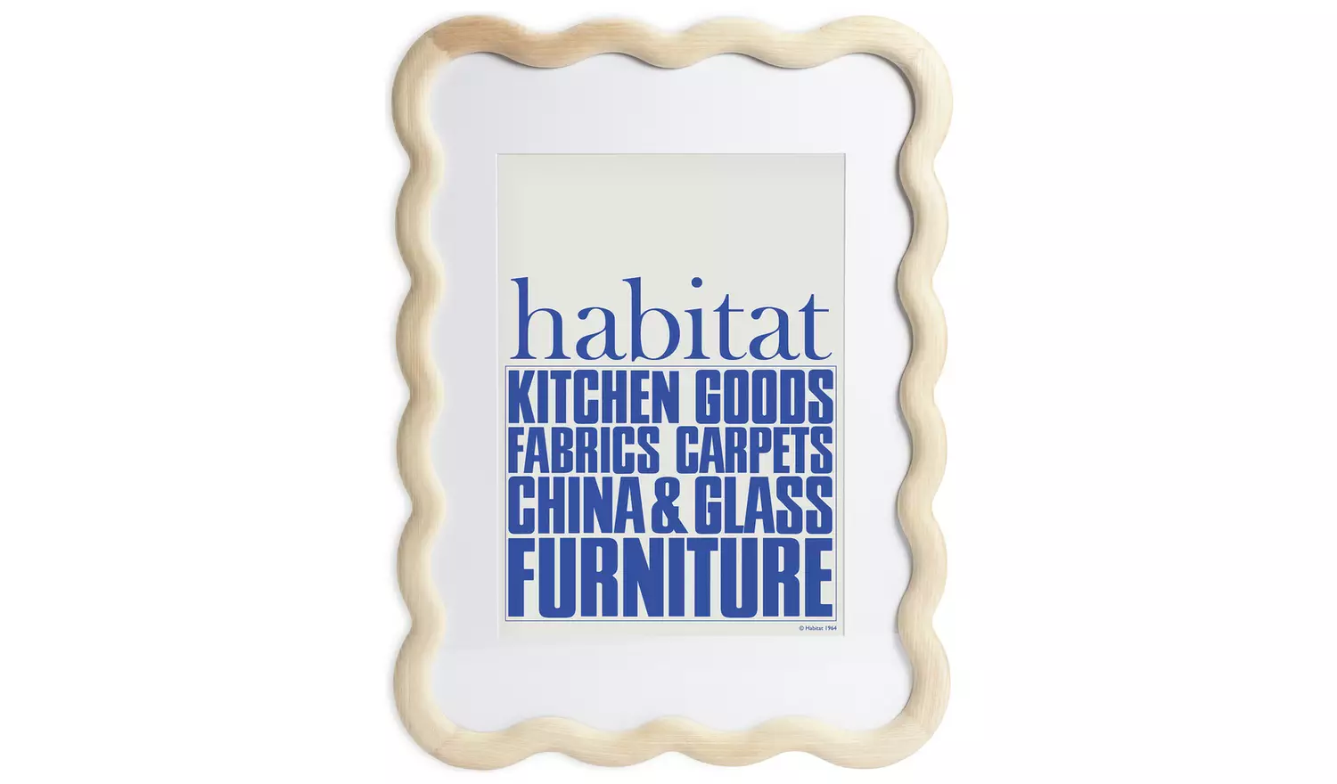 Habitat 60 Wavy Wooden Picture Frame - Natural - A3