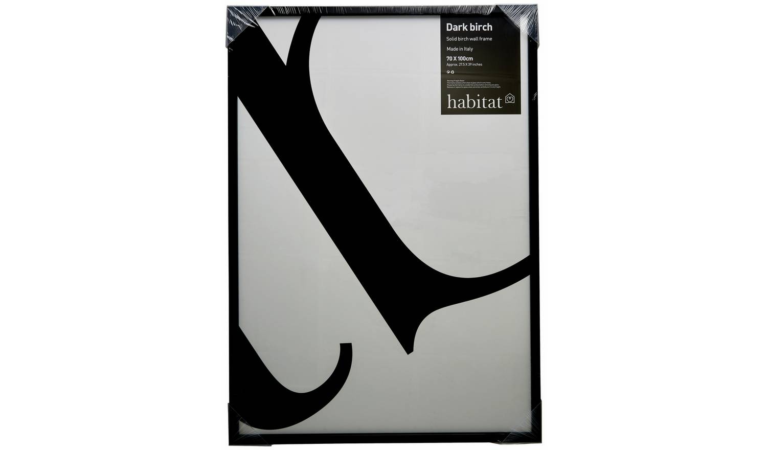 Habitat Dark Birch Black Wooden Picture Frame - 28x39"
