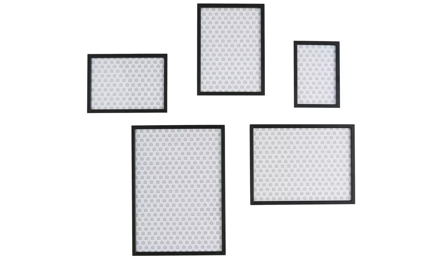 Habitat Aluminus Pack of 5 Black Metal Picture Frames